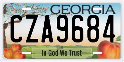 GA license plate CZA9684