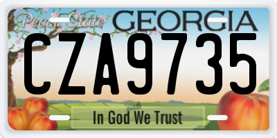 GA license plate CZA9735