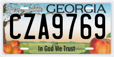 GA license plate CZA9769