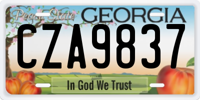 GA license plate CZA9837
