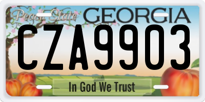 GA license plate CZA9903