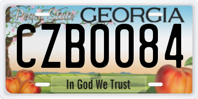 GA license plate CZB0084