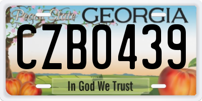 GA license plate CZB0439