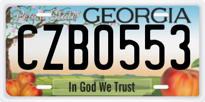 GA license plate CZB0553
