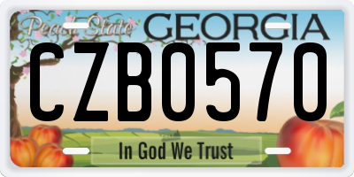 GA license plate CZB0570