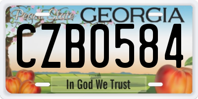 GA license plate CZB0584