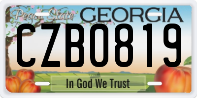 GA license plate CZB0819