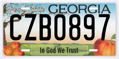 GA license plate CZB0897