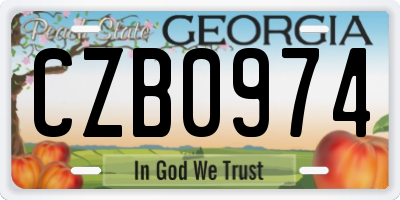 GA license plate CZB0974