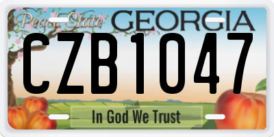 GA license plate CZB1047