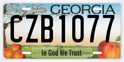 GA license plate CZB1077