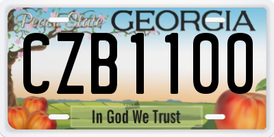 GA license plate CZB1100