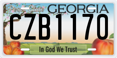 GA license plate CZB1170