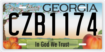 GA license plate CZB1174