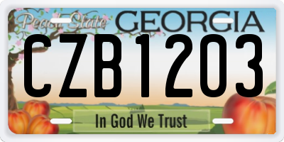 GA license plate CZB1203