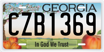 GA license plate CZB1369