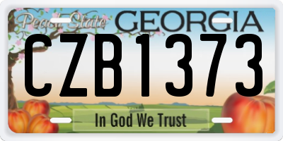 GA license plate CZB1373