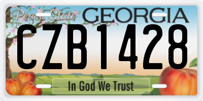 GA license plate CZB1428