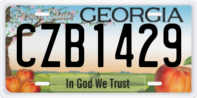 GA license plate CZB1429