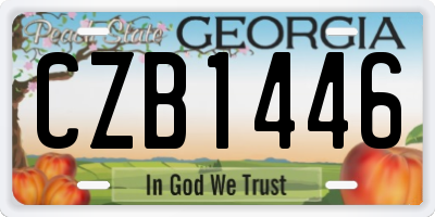 GA license plate CZB1446