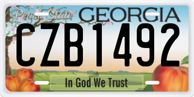 GA license plate CZB1492