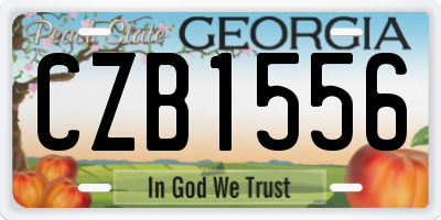 GA license plate CZB1556