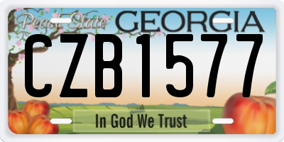 GA license plate CZB1577