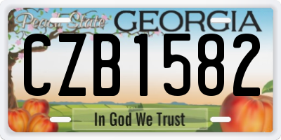 GA license plate CZB1582