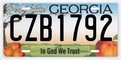 GA license plate CZB1792