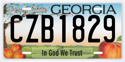 GA license plate CZB1829