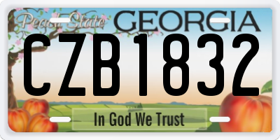 GA license plate CZB1832