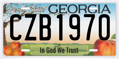GA license plate CZB1970