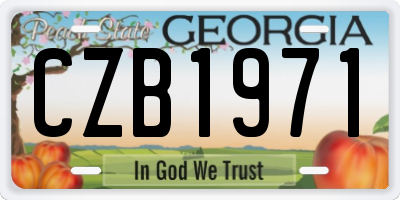GA license plate CZB1971