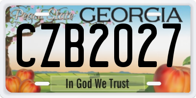 GA license plate CZB2027