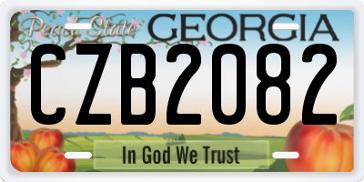 GA license plate CZB2082
