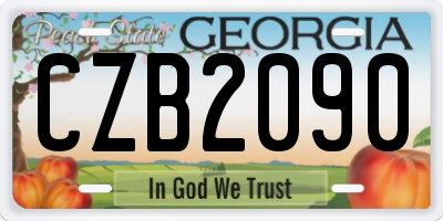 GA license plate CZB2090