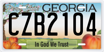 GA license plate CZB2104