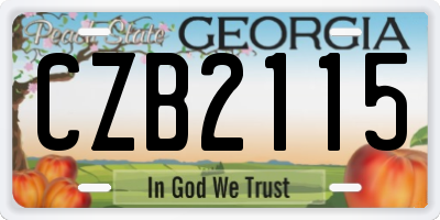 GA license plate CZB2115