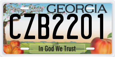 GA license plate CZB2201