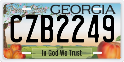 GA license plate CZB2249