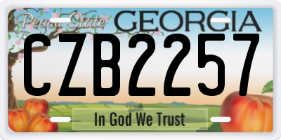 GA license plate CZB2257