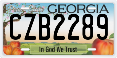 GA license plate CZB2289