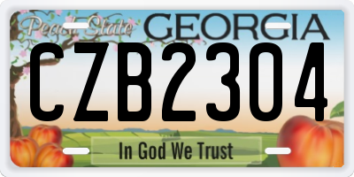 GA license plate CZB2304