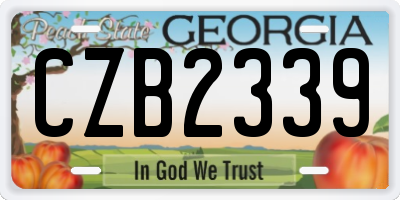 GA license plate CZB2339