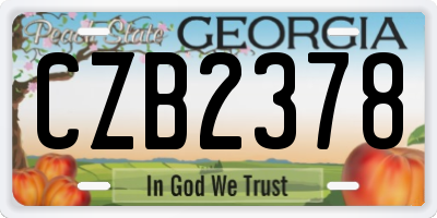 GA license plate CZB2378