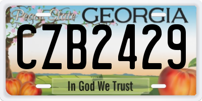 GA license plate CZB2429