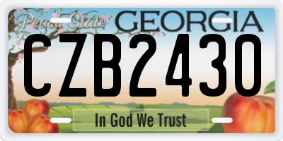GA license plate CZB2430