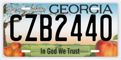 GA license plate CZB2440
