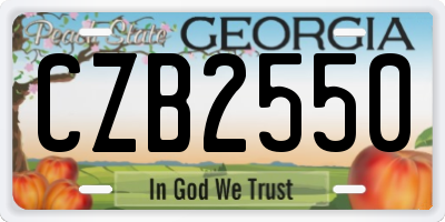 GA license plate CZB2550