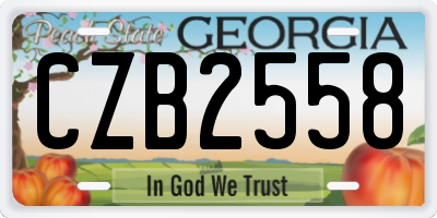 GA license plate CZB2558